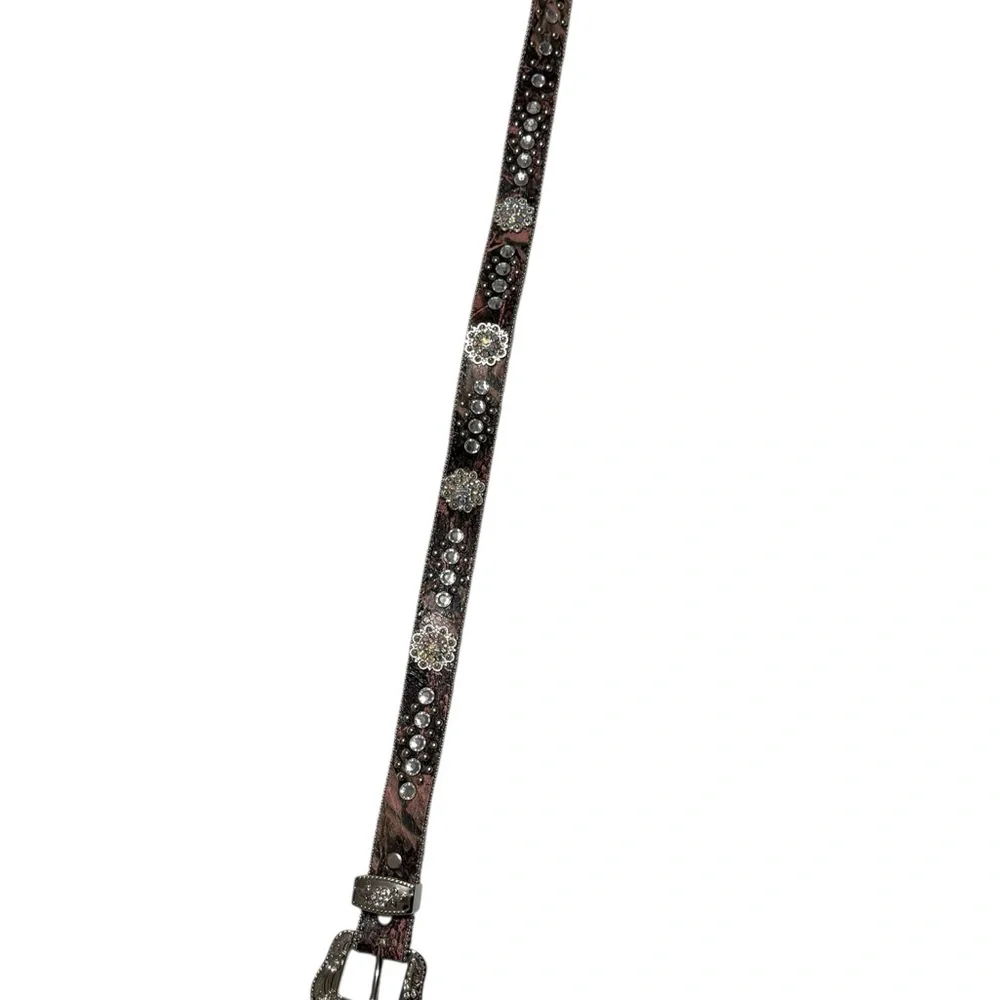 Pink Rhinestone Embellished Belt Western size XS